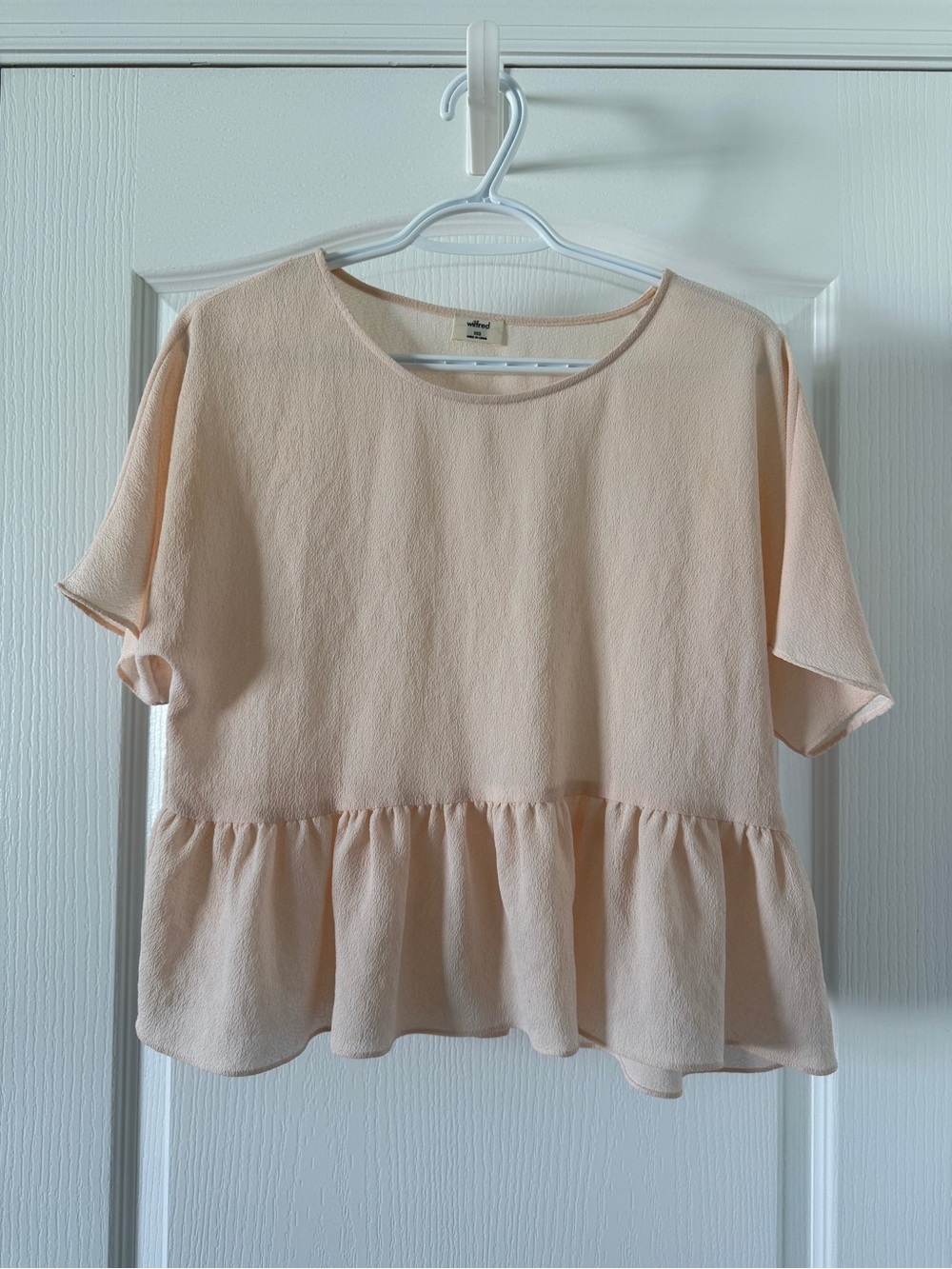 Aritzia Wilfred Flowy Peplum Blouse XXS